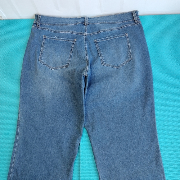 Terra & Sky Women's Tummy Control High Rise Straight Jeans 20WP - Picture 7 of 9